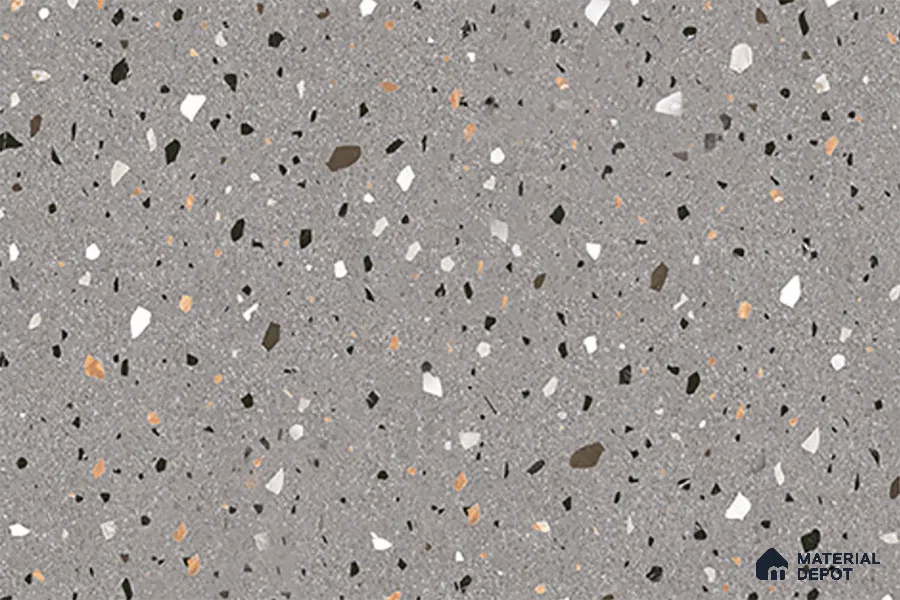 Terrazzo Wall Tile TL 02432 B Dark Slate Grey 18 x 12 inch Glossy Finish Ceramic Tile - 7 mm