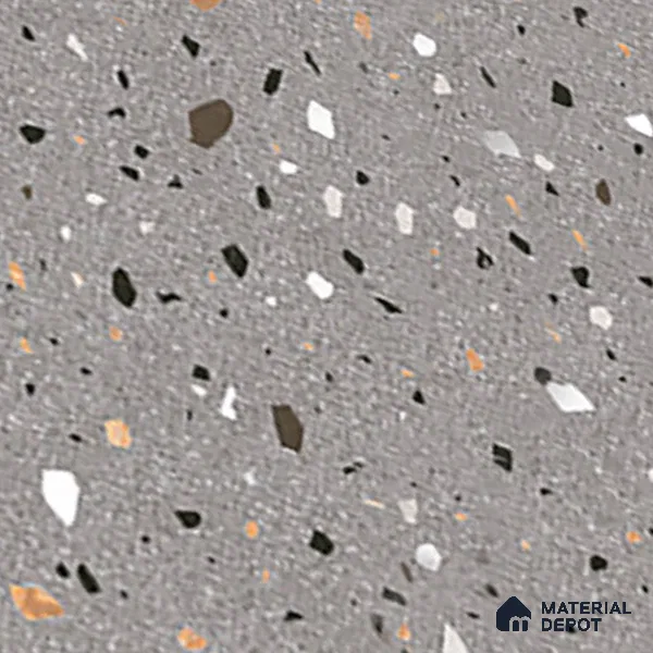 Terrazzo Wall Tile TL 02432 B Dark Slate Grey 18 x 12 inch Glossy Finish Ceramic Tile - 7 mm