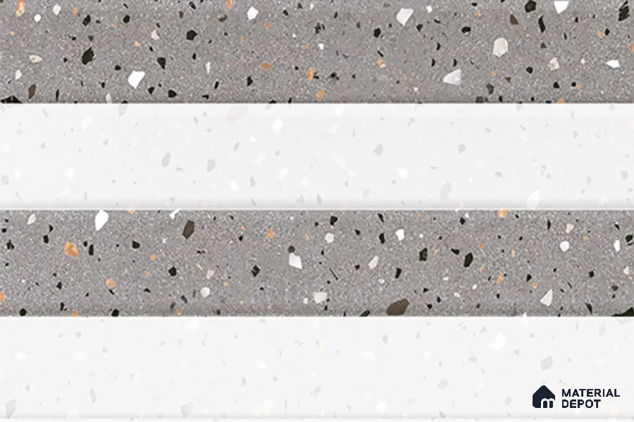 TL 02432 C Highlighter 1 Terrazzo Grey 18 x 12 inch Glossy Finish Ceramic Wall Tile - 7 mm