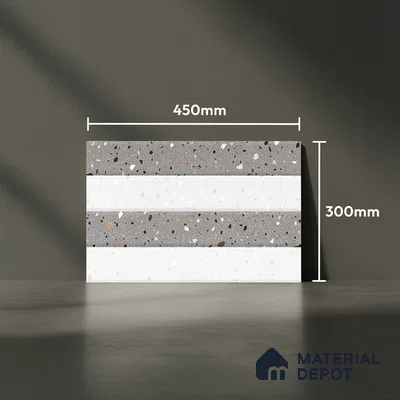 TL 02432 C Highlighter 1 Terrazzo Grey 18 x 12 inch Glossy Finish Ceramic Wall Tile - 7 mm