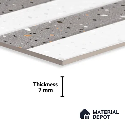 TL 02432 C Highlighter 1 Terrazzo Grey 18 x 12 inch Glossy Finish Ceramic Wall Tile - 7 mm
