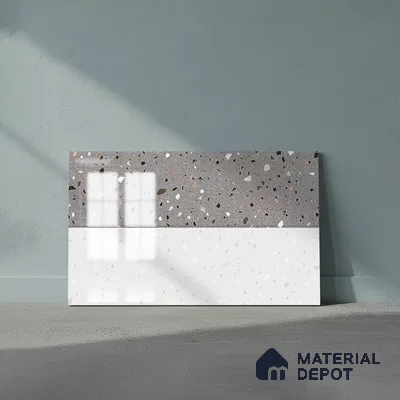 TL 02432 D Highlighter 2 Terrazzo White 18 x 12 inch Glossy Finish Ceramic Wall Tile - 7 mm