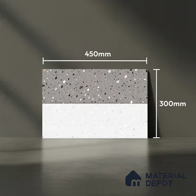TL 02432 D Highlighter 2 Terrazzo White 18 x 12 inch Glossy Finish Ceramic Wall Tile - 7 mm