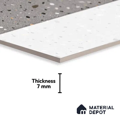 TL 02432 D Highlighter 2 Terrazzo White 18 x 12 inch Glossy Finish Ceramic Wall Tile - 7 mm