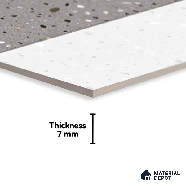 TL 02432 D Highlighter 2 Terrazzo White 18 x 12 inch Glossy Finish Ceramic Wall Tile - 7 mm
