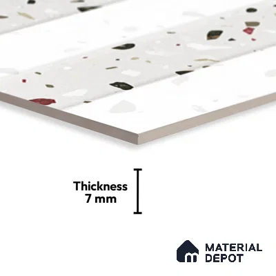 TL 02433 C Highlighter 1 White & Light Grey 18 x 12 inch Glossy Finish Ceramic Wall Tile - 7 mm