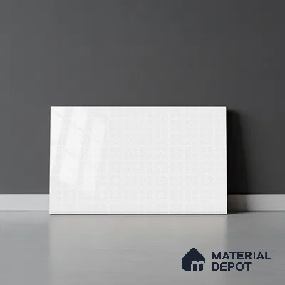 Patterned Wall Tile TL 02428 C Light Ice White 18 x 12 inch Glossy Finish Ceramic Tile - 7 mm