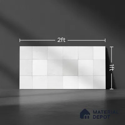 Faux Subway Wall Tile TL 10412  Squarebit Bone 2 ft x 1 ft Ceramic Glossy Finish - 9 mm | Suitable for Bathroom, Kitchen Backsplash