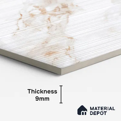 Punch Marble Wall Tile TL 10417  Royal Vega Statuario Decor 4 ft x 2 ft Vitrified Matte Finish - 9 mm | Highlighter Suitable for Living Room, Bedroom, Bathroom