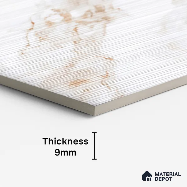 Punch Marble Wall Tile TL 10417  Royal Vega Statuario Decor 4 ft x 2 ft Vitrified Matte Finish - 9 mm | Highlighter Suitable for Living Room, Bedroom, Bathroom