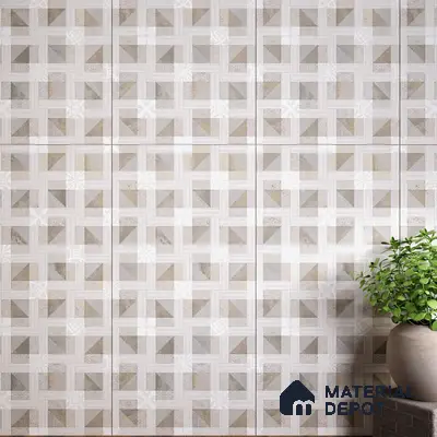 Brown Highlighter Wall Tile TL 06689 Gravier Verdant Elegance 2 ft x 4 ft Vitrified Carving Matte Finish - 9 mm | 4 Random Design | Suitable for Living Room, Bedroom, Bathroom