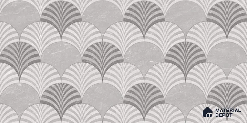 Grey Highlighter Wall Tile TL 06699 Gravier Smoky Quartz 2 ft x 4 ft Vitrified Carving Matte Finish - 9 mm | Suitable for Living Room, Bedroom, Bathroom (Sample)