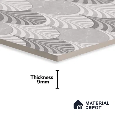Grey Highlighter Wall Tile TL 06699 Gravier Smoky Quartz 2 ft x 4 ft Vitrified Carving Matte Finish - 9 mm | Suitable for Living Room, Bedroom, Bathroom (Sample)