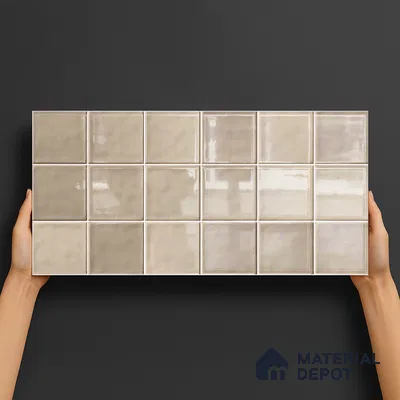 Subway Wall Tile TL 06007 F Dove Gris Plain 2 ft x 1 ft Ceramic Glossy Finish - 7.5 mm | Suitable For Kitchen, Bathroom | Please Expect a Slight Variation of Pattern
