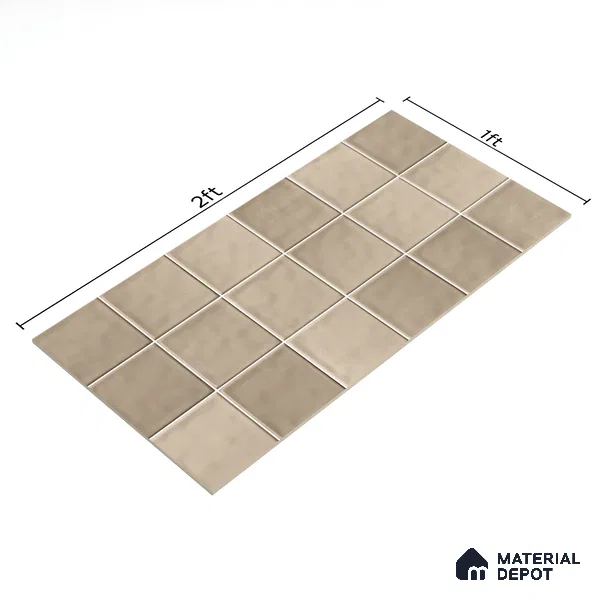 Subway Wall Tile TL 06007 F Dove Gris Plain 2 ft x 1 ft Ceramic Glossy Finish - 7.5 mm | Suitable For Kitchen, Bathroom | Please Expect a Slight Variation of Pattern