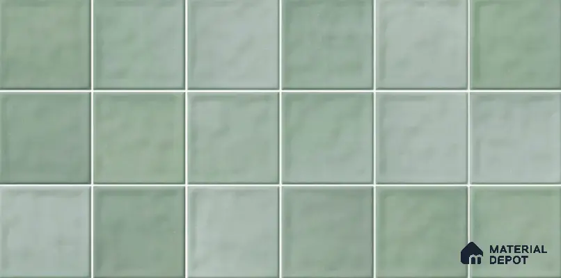 Subway Wall Tile TL 06007 H Dove Sea Green Plain 2 ft x 1 ft Ceramic Glossy Finish - 7.5 mm | Suitable For Kitchen, Bathroom | Please Expect a Slight Variation of Pattern