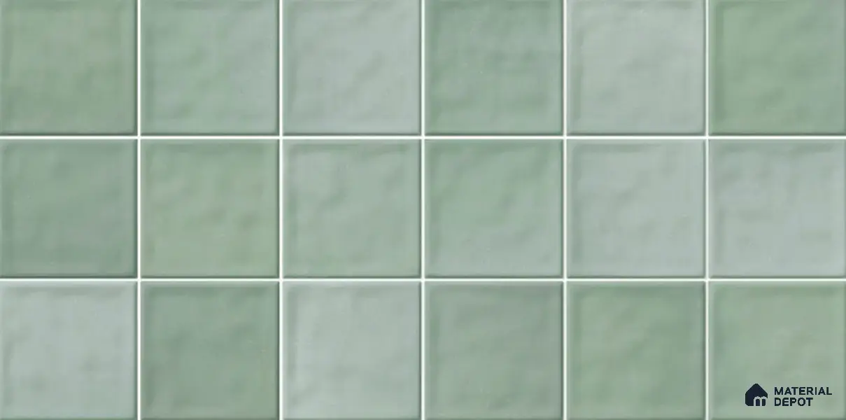 Subway Wall Tile TL 06007 H Dove Sea Green Plain 2 ft x 1 ft Ceramic Glossy Finish - 7.5 mm | Suitable For Kitchen, Bathroom | Please Expect a Slight Variation of Pattern