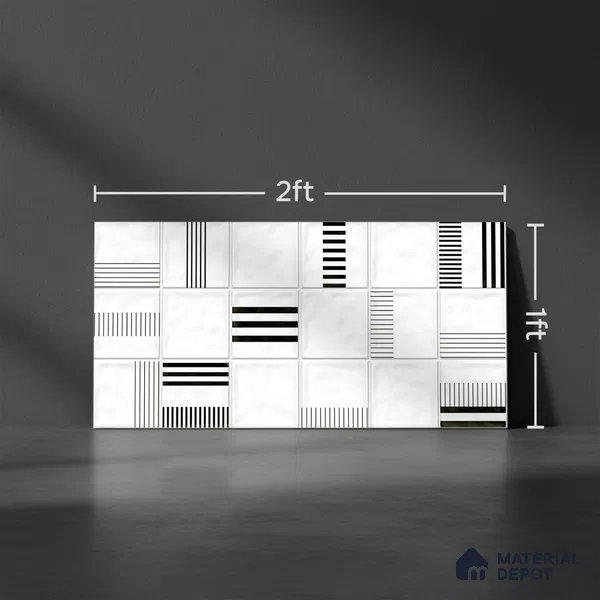 Highlighter Wall Tile TL 06007 I Dove White Decore B 2 ft x 1 ft Ceramic Glossy Finish - 7.5 mm | Suitable For Kitchen, Bathroom (Sample)