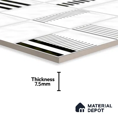 Highlighter Wall Tile TL 06007 I Dove White Decore B 2 ft x 1 ft Ceramic Glossy Finish - 7.5 mm | Suitable For Kitchen, Bathroom (Sample)