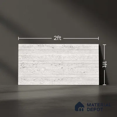 Stone Wall Tile TL 06006 Linear Limestone 2 ft x 1 ft Glue Matte Finish Ceramic Tile - 7.5 mm | Suitable For Kitchen, Bathroom & Balcony