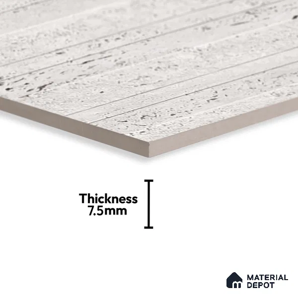 Stone Wall Tile TL 06006 Linear Limestone 2 ft x 1 ft Glue Matte Finish Ceramic Tile - 7.5 mm | Suitable For Kitchen, Bathroom & Balcony