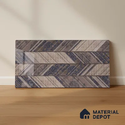 Highlighter Wall Tile TL 05466 Mailo Arrow Decor 2 ft x 1 ft Ceramic Glossy Finish - 9 mm | Suitable For Kitchen, Bathroom & Accent/Feature Wall