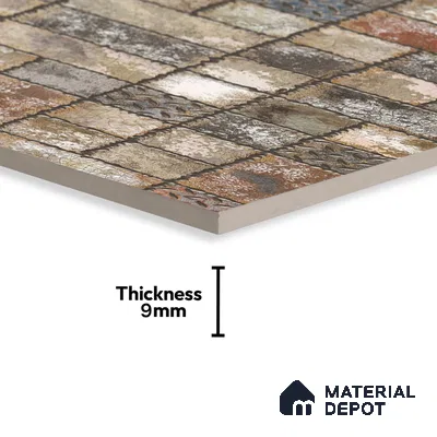Punch Wall Tile TL 05736 Vitara Copper Rust 4 ft x 2 ft Vitrified Matte Finish - 9 mm | Suitable for Living Room, Bedroom, Bathroom & Foyer