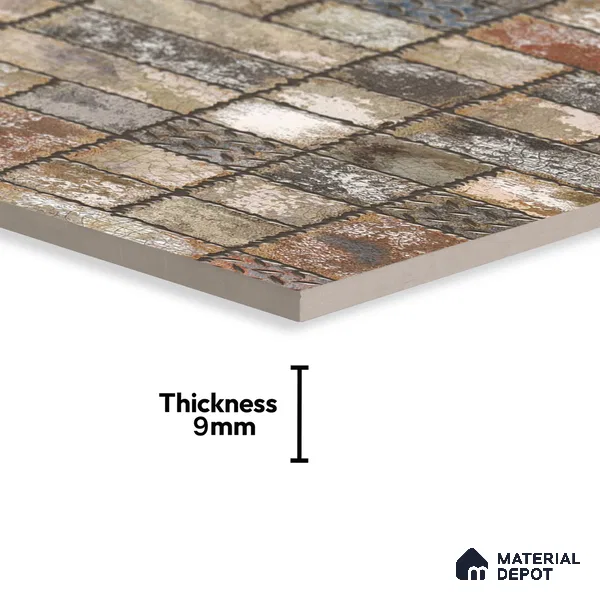 Punch Wall Tile TL 05736 Vitara Copper Rust 4 ft x 2 ft Vitrified Matte Finish - 9 mm | Suitable for Living Room, Bedroom, Bathroom & Foyer
