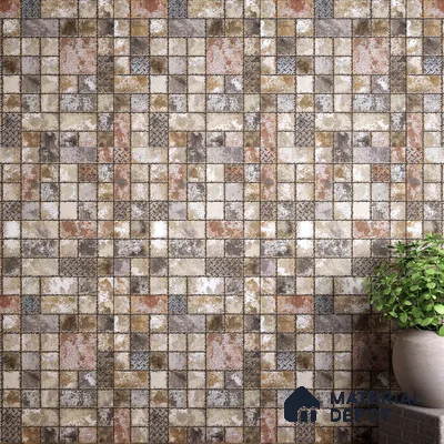 Punch Wall Tile TL 05736 Vitara Copper Rust 4 ft x 2 ft Vitrified Matte Finish - 9 mm | Suitable for Living Room, Bedroom, Bathroom & Foyer