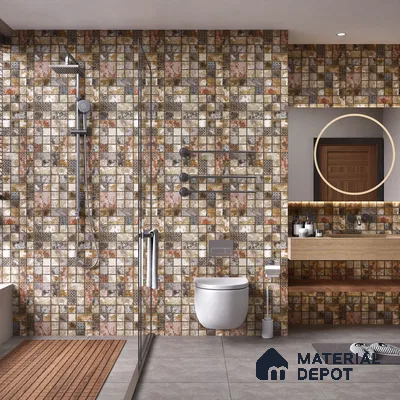 Punch Wall Tile TL 05736 Vitara Copper Rust 4 ft x 2 ft Vitrified Matte Finish - 9 mm | Suitable for Living Room, Bedroom, Bathroom & Foyer