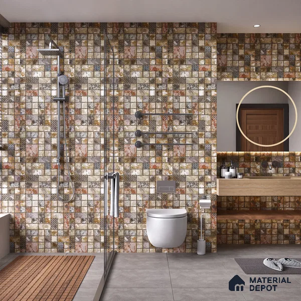 Punch Wall Tile TL 05736 Vitara Copper Rust 4 ft x 2 ft Vitrified Matte Finish - 9 mm | Suitable for Living Room, Bedroom, Bathroom & Foyer