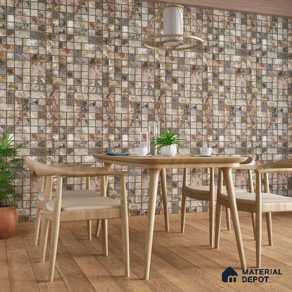 Punch Wall Tile TL 05736 Vitara Copper Rust 4 ft x 2 ft Vitrified Matte Finish - 9 mm | Suitable for Living Room, Bedroom, Bathroom & Foyer