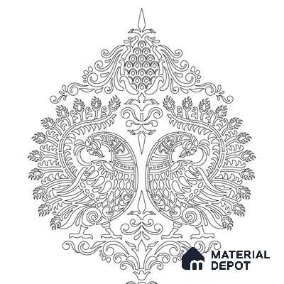 Duco Paintable Regal Peacock Flourish Inlay CNC Cutting 8 ft x 4 ft - 12 mm