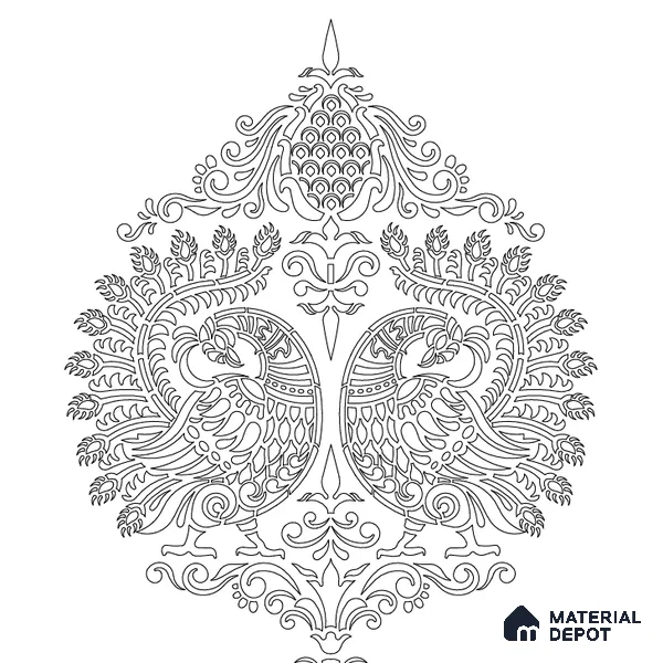 Duco Paintable Regal Peacock Flourish Inlay CNC Cutting 8 ft x 4 ft - 12 mm