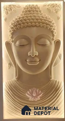 Buddha 3D Design CNC Made HDHMR Panel 8 ft x 4 ft - 75 mm