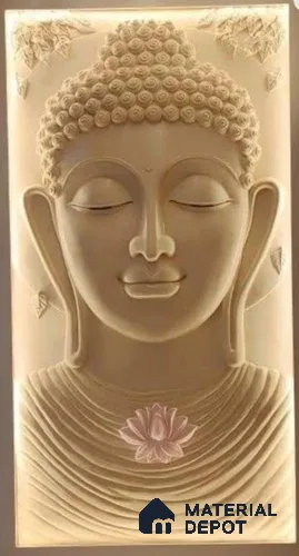 Buddha 3D Design CNC Made HDHMR Panel 8 ft x 4 ft - 75 mm