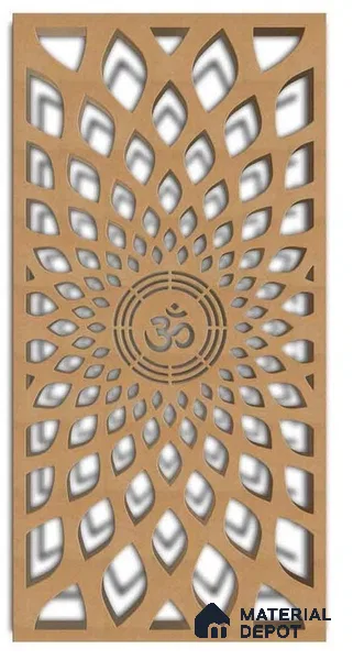Om Mandala Jaali 30 x 20 inch CNC Cut HDHMR Panel - 12 mm