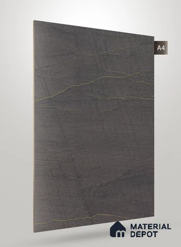 Black Marble Look HT 1365 8 ft x 4 ft Texture Finish Decorative Laminate - 1.25 mm | Suitable for TV Unit, Wardrobe, Kitchen Cabinets