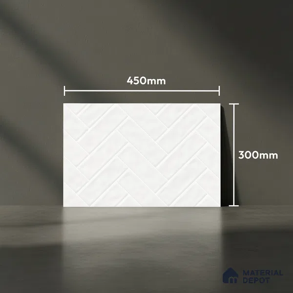 Budget Friendly Faux Subway Wall Tile Value For Money TL 00623 A  18 x 12 inch - Ceramic Glossy Finish -6 mm | Suitable for Kitchen & Bathroom