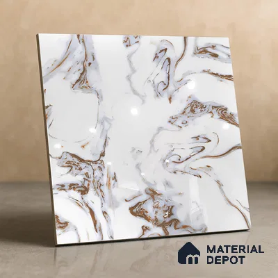 TL 02928 Ice White 2 ft x 2 ft Glossy Finish Vitrified Floor & Wall Tile - 9.5 mm