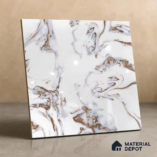 TL 02928 Ice White 2 ft x 2 ft Glossy Finish Vitrified Floor & Wall Tile - 9.5 mm