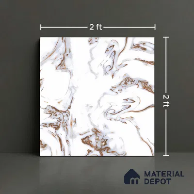 TL 02928 Ice White 2 ft x 2 ft Glossy Finish Vitrified Floor & Wall Tile - 9.5 mm