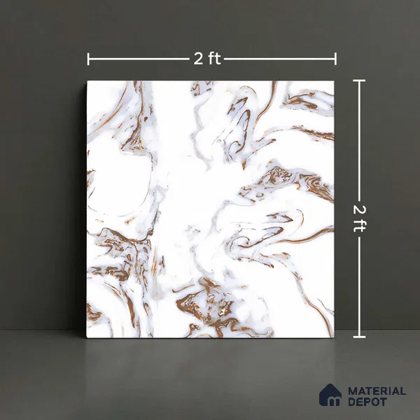 TL 02928 Ice White 2 ft x 2 ft Glossy Finish Vitrified Floor & Wall Tile - 9.5 mm