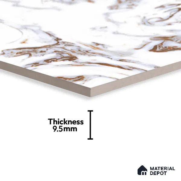 TL 02928 Ice White 2 ft x 2 ft Glossy Finish Vitrified Floor & Wall Tile - 9.5 mm