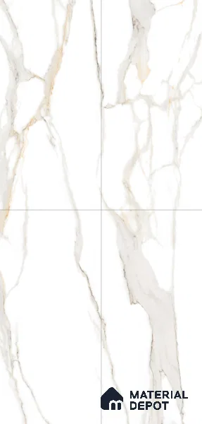 Marble Floor & Wall Tile | TL 01072 Ice White | 4 ft x 2 ft Matte Finish Vitrified Tile - 9 mm | Suitable For Living Room, Bedroom, Dining Area