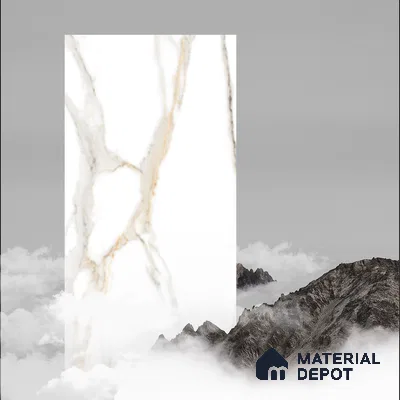 Marble Floor & Wall Tile | TL 01072 Ice White | 4 ft x 2 ft Matte Finish Vitrified Tile - 9 mm | Suitable For Living Room, Bedroom, Dining Area