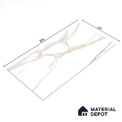 Marble Floor & Wall Tile | TL 01072 Ice White | 4 ft x 2 ft Matte Finish Vitrified Tile - 9 mm | Suitable For Living Room, Bedroom, Dining Area