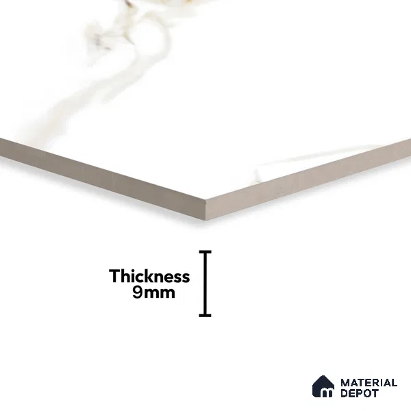 Marble Floor & Wall Tile | TL 01072 Ice White | 4 ft x 2 ft Matte Finish Vitrified Tile - 9 mm | Suitable For Living Room, Bedroom, Dining Area