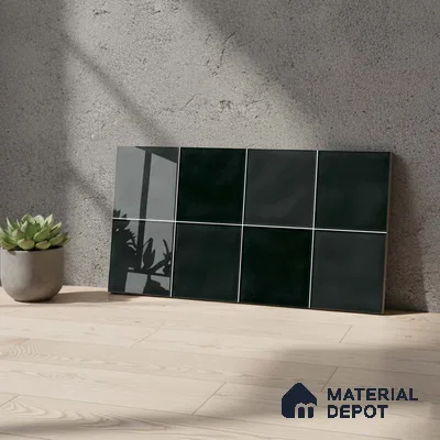 Faux Subway Wall Tile TL 05768 D Imola Black Decor 600x300 mm Glossy Finish Tile - 9 mm | Please Expect a Slight Variation of Pattern (Sample)