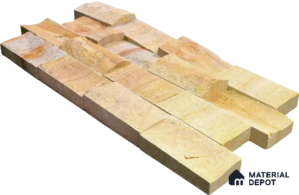 WL 00098 Imperial 150 x 75 mm Natural Stone Wall Cladding | 1 Sq. Ft. = 8 Pieces |  Stone is a Natural Product, Please Expect Variation in Shades